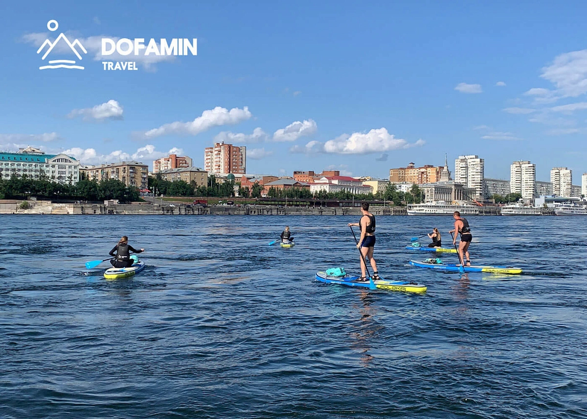 SUP-тур Красноярская ГЭС - Вантовый мост в Красноярске